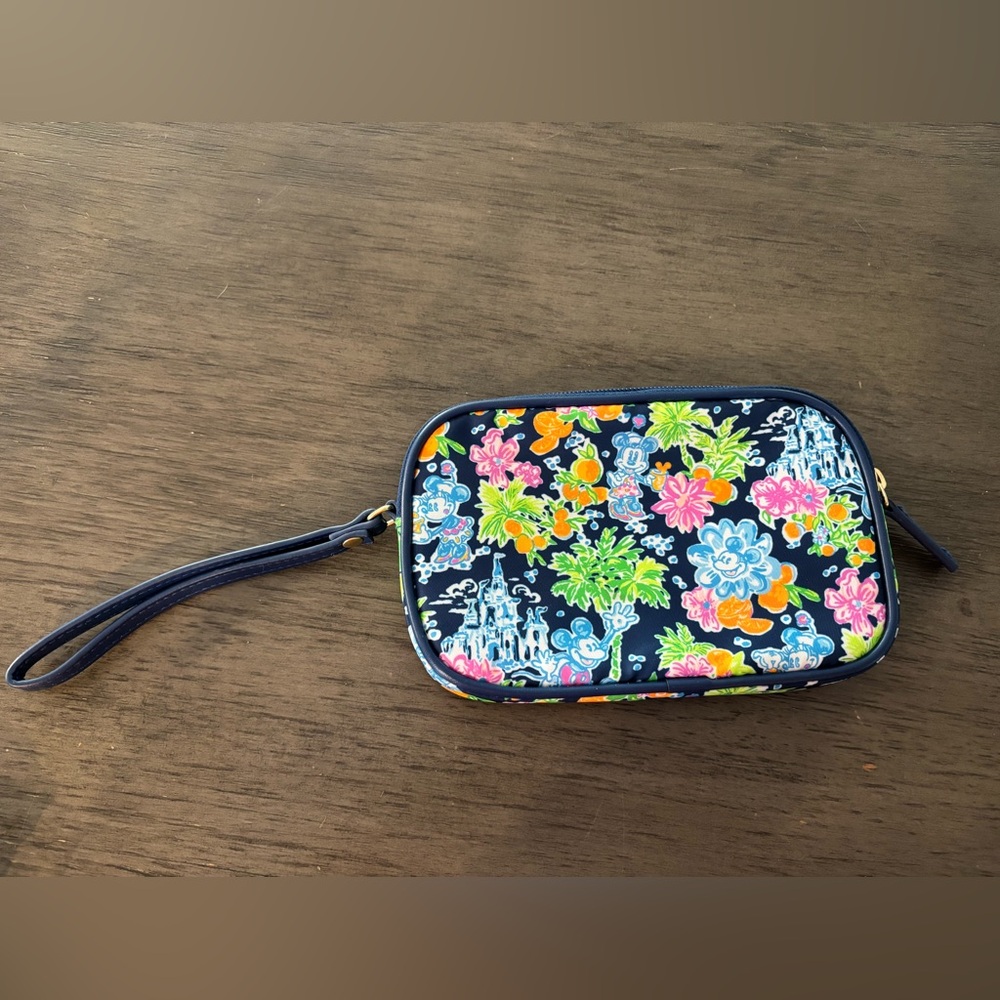Lilly Pulitzer Disney Floral Wristlet - Navy, Pink, Orange, Green